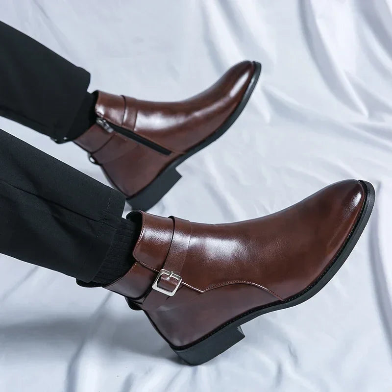 Stivali Chelsea Uomo Design Classico Caviglia