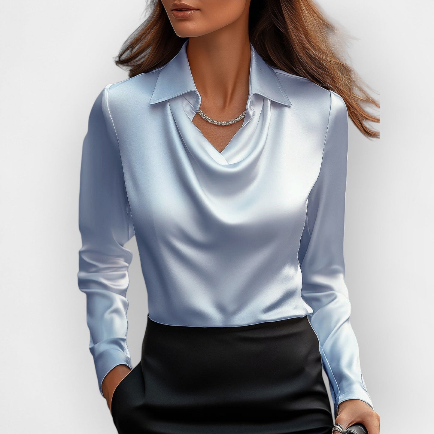 Blusa Donna Satinata Elegante Scintillante - Brentozzi