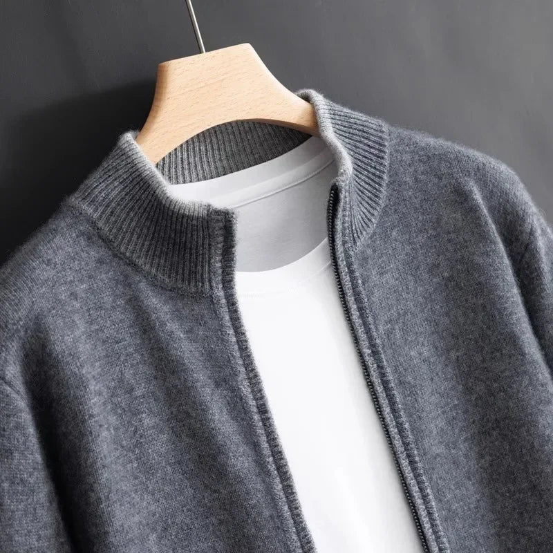 Gilet Uomo in Cashmere con Zip e Vestibilità Elegante