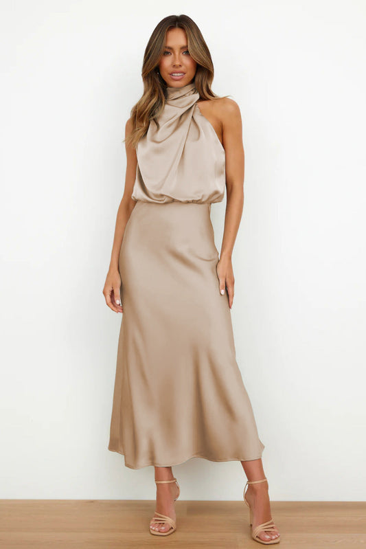 Abito Donna Scollo Halter Taglio A-Linea - Brentozzi