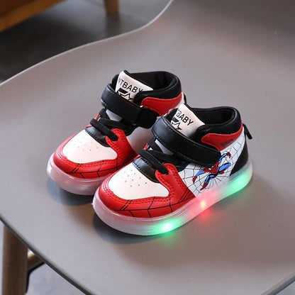 Scarpe Bambino con Suola LED e Chiusura a Strappo