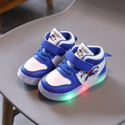 Scarpe Bambino con Suola LED e Chiusura a Strappo