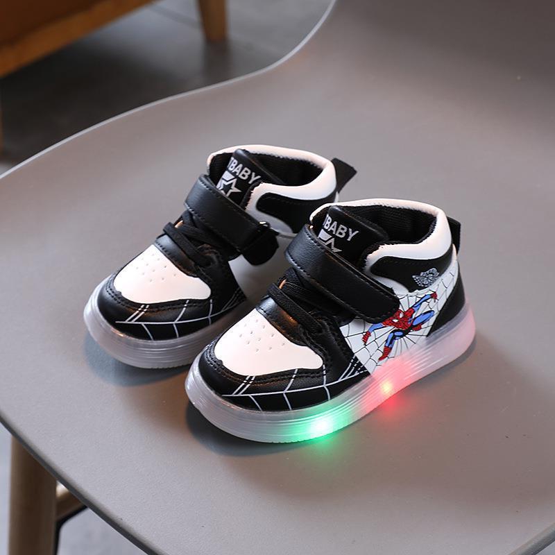 Scarpe Bambino con Suola LED e Chiusura a Strappo