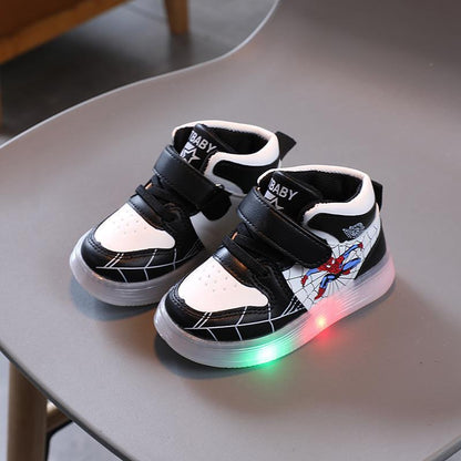 Scarpe Bambino con Suola LED e Chiusura a Strappo