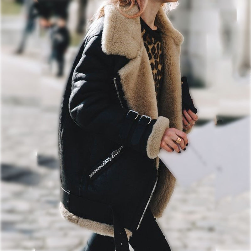 Giacca Invernale Donna Aviator con Pelliccia Sintetica e Fodera