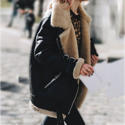 Giacca Invernale Donna Aviator con Pelliccia Sintetica e Fodera