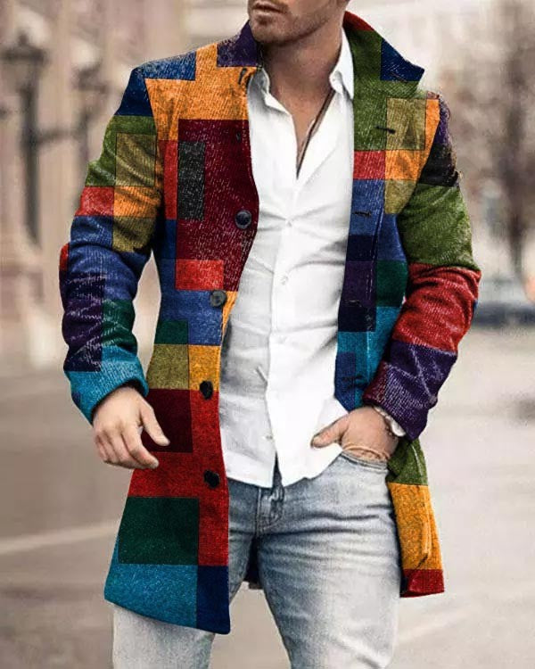 Cappotto Uomo in Misto Lana Slim Fit Stile Smart Casual