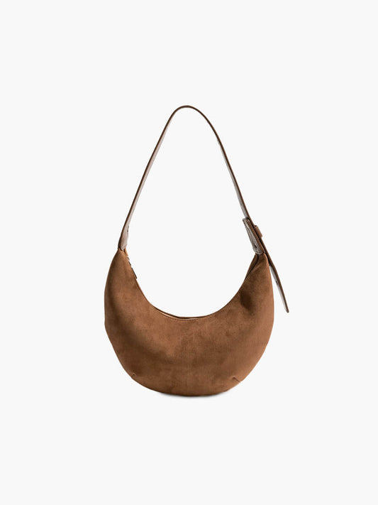 Borsa a Mezza Luna Donna in Camoscio Morbida - Brentozzi