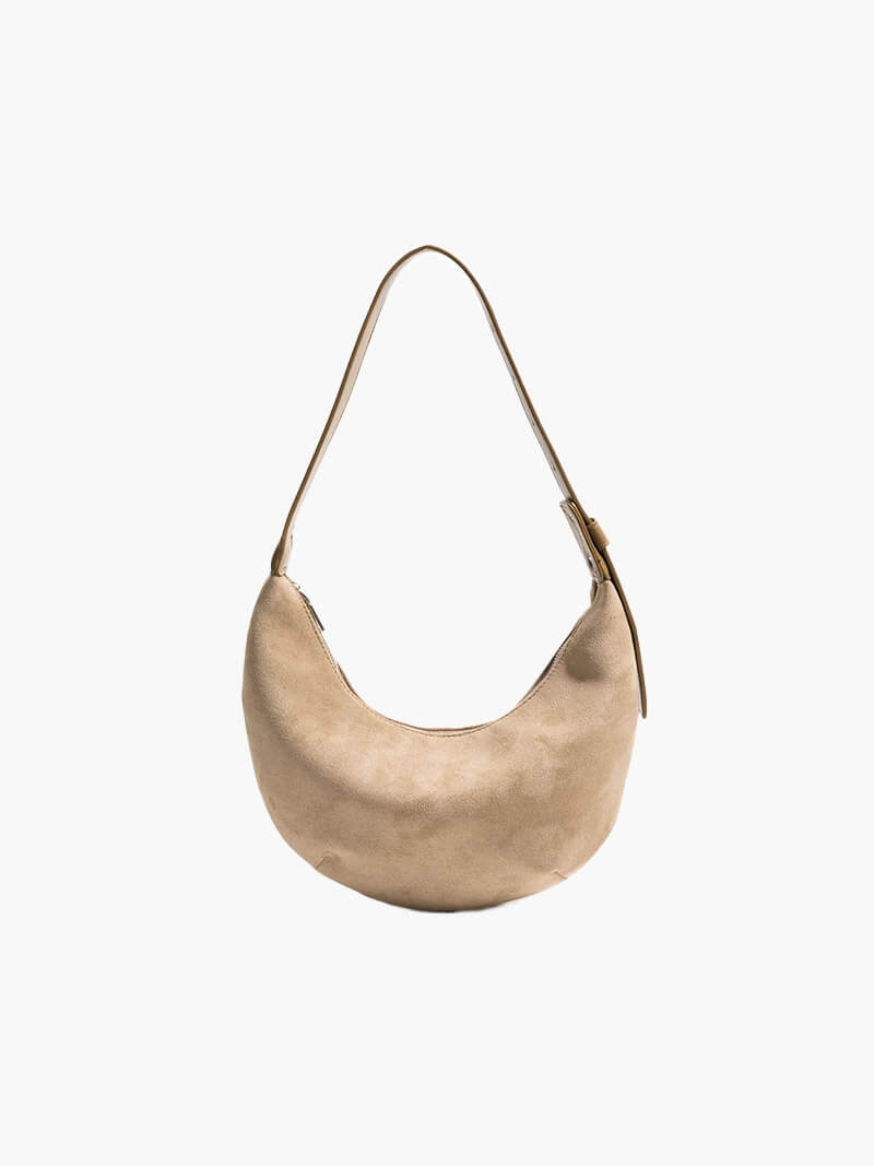 Borsa a Mezza Luna Donna in Camoscio Morbida