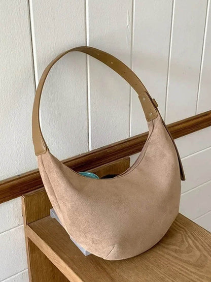 Borsa a Mezza Luna Donna in Camoscio Morbida