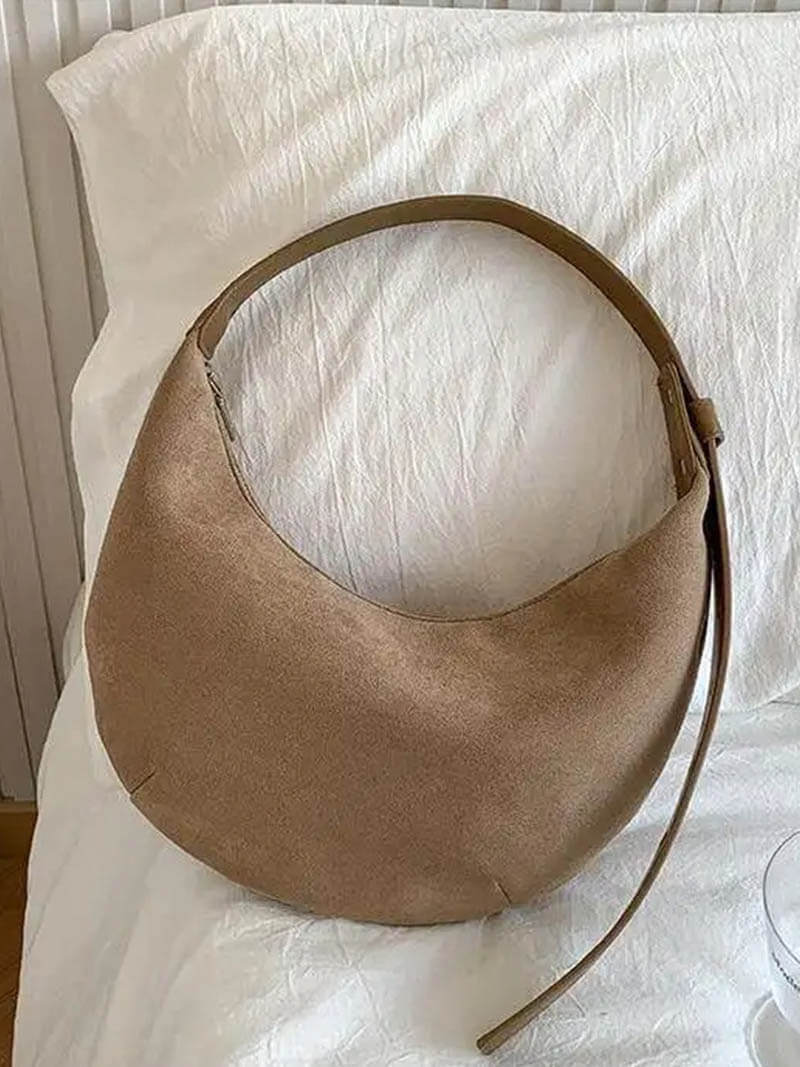 Borsa a Mezza Luna Donna in Camoscio Morbida