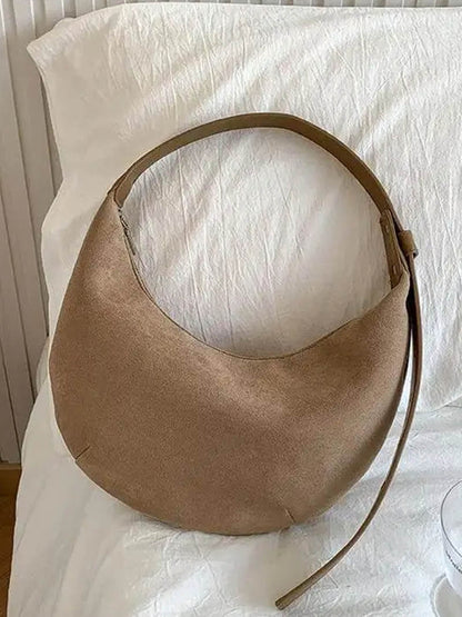 Borsa a Mezza Luna Donna in Camoscio Morbida