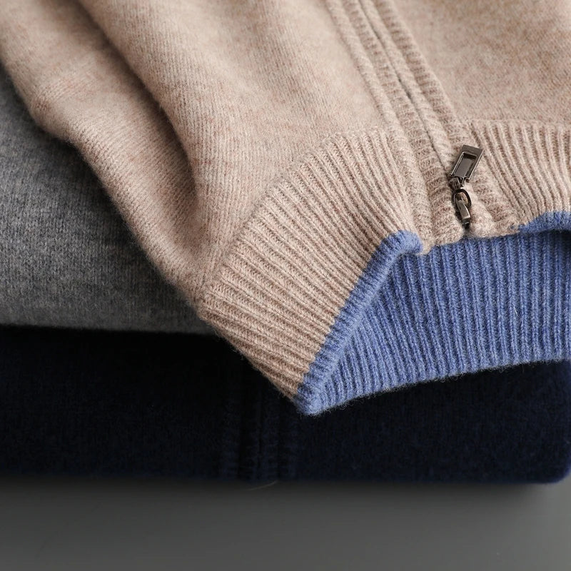Gilet Uomo in Cashmere con Zip e Vestibilità Elegante