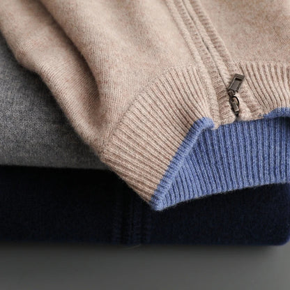 Gilet Uomo in Cashmere con Zip e Vestibilità Elegante