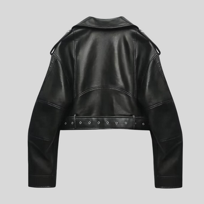 Giacca Donna in Pelle Stile Elegante Vestibilità Classica