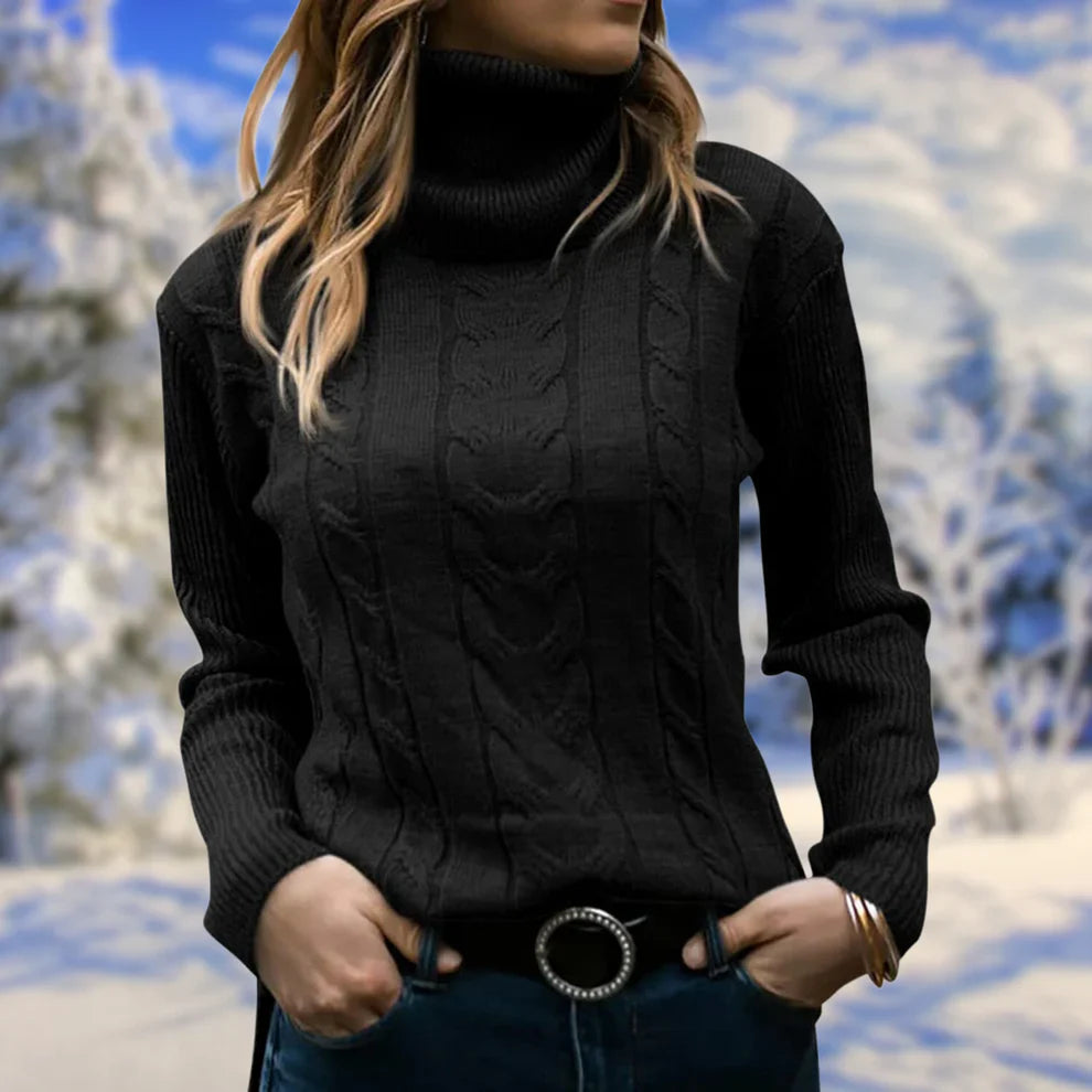 Maglione Donna Collo Alto Morbido Vestibilità Larga Autunno Inverno - Brentozzi