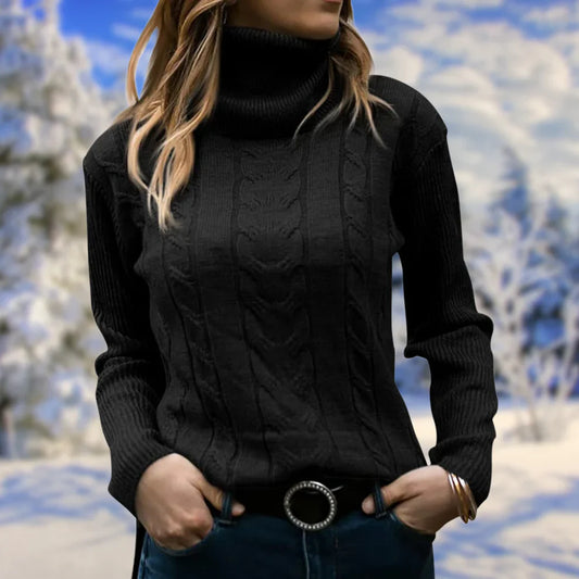 Maglione Donna Collo Alto Morbido Vestibilità Larga Autunno Inverno - Brentozzi