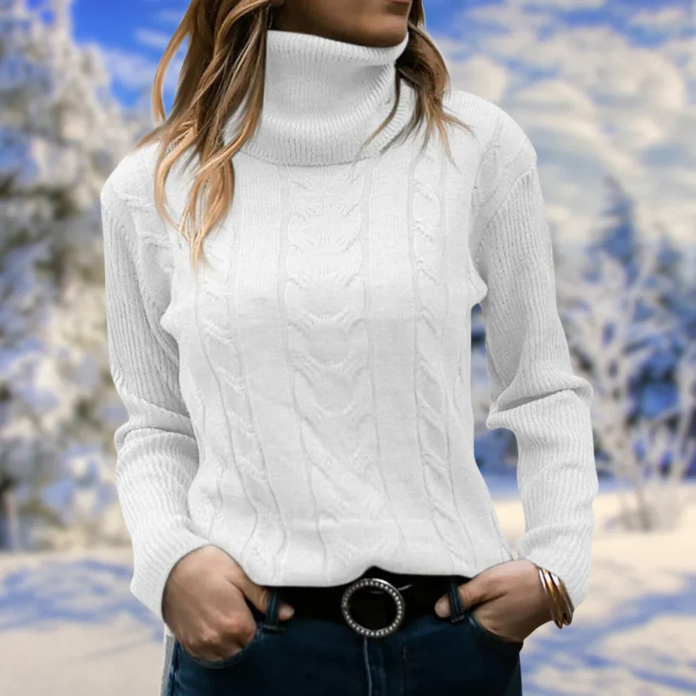 Maglione Donna Collo Alto Morbido Vestibilità Larga Autunno Inverno
