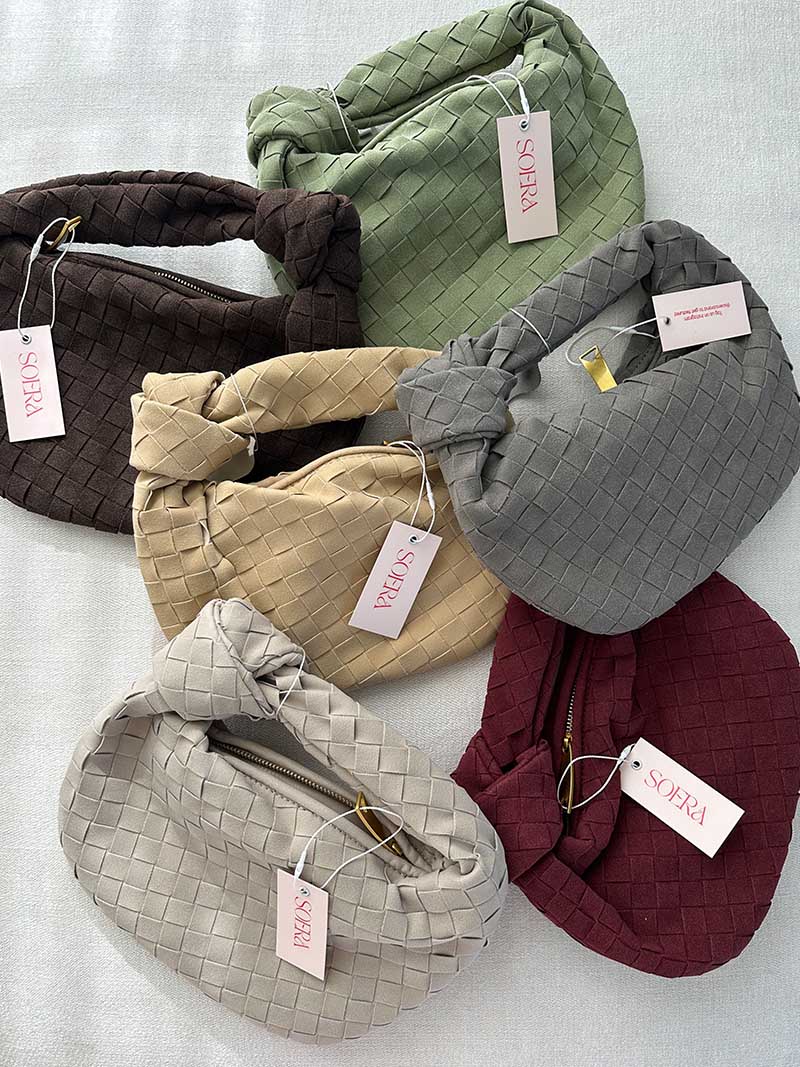 Borsa Mini Donna in Pelle Scamosciata Intrecciata
