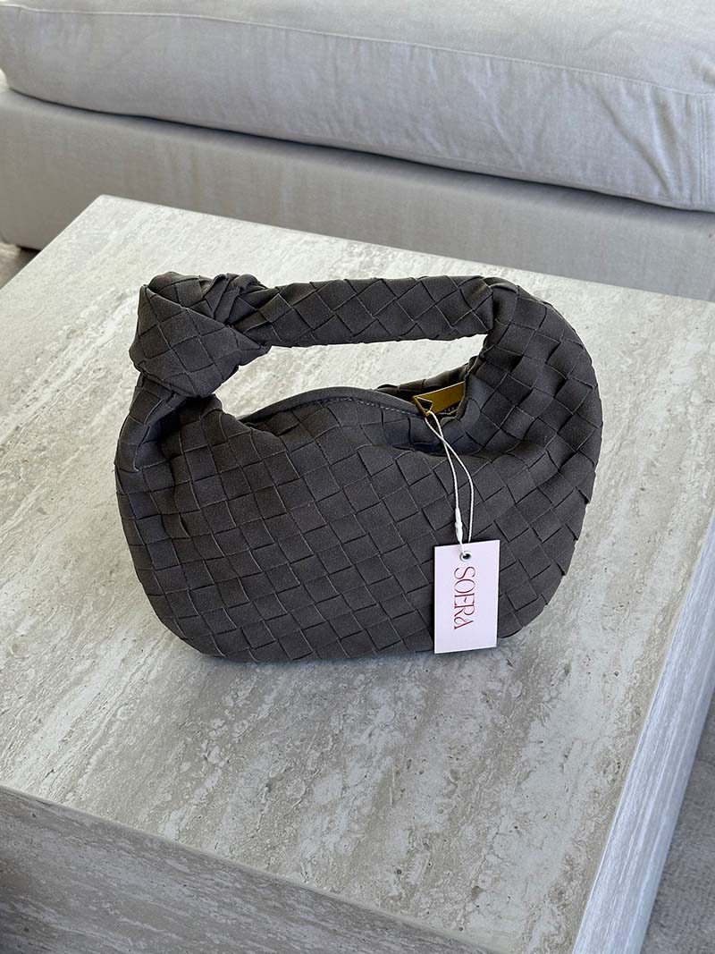 Borsa Mini Donna in Pelle Scamosciata Intrecciata