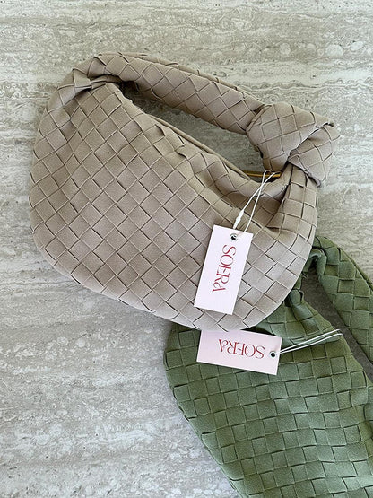 Borsa Mini Donna in Pelle Scamosciata Intrecciata