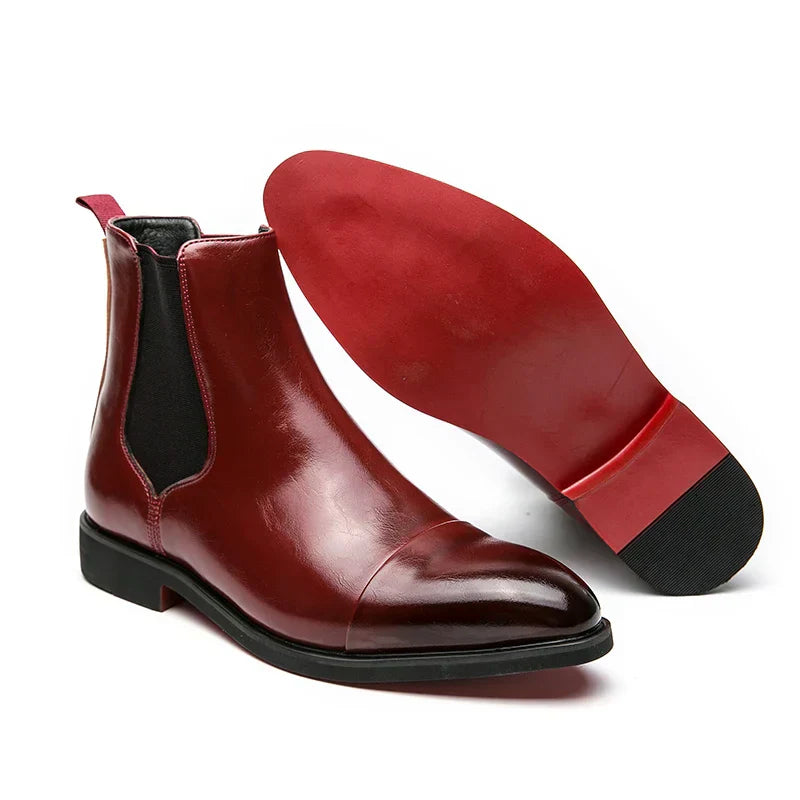Stivaletti Chelsea Uomo Pelle Suola Sottile Elegante