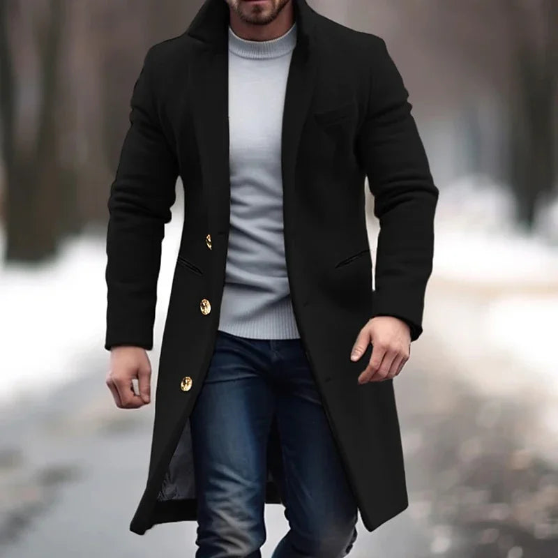 Cappotto Uomo in Lana Pura Caldo Elegante