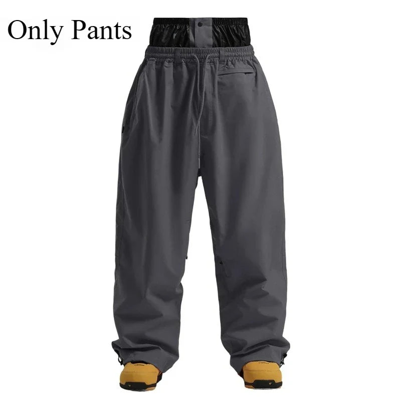 Pantaloni Unisex in Tessuto Elastico Vita Alta Vestibilità Ampia