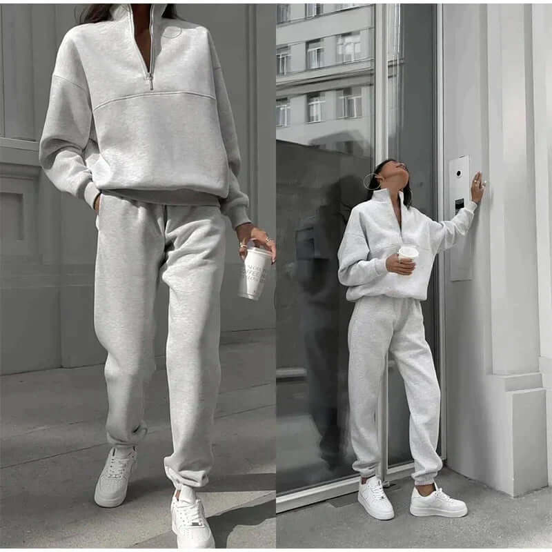 Completo Donna Maglia e Pantaloni in Maglia Casual