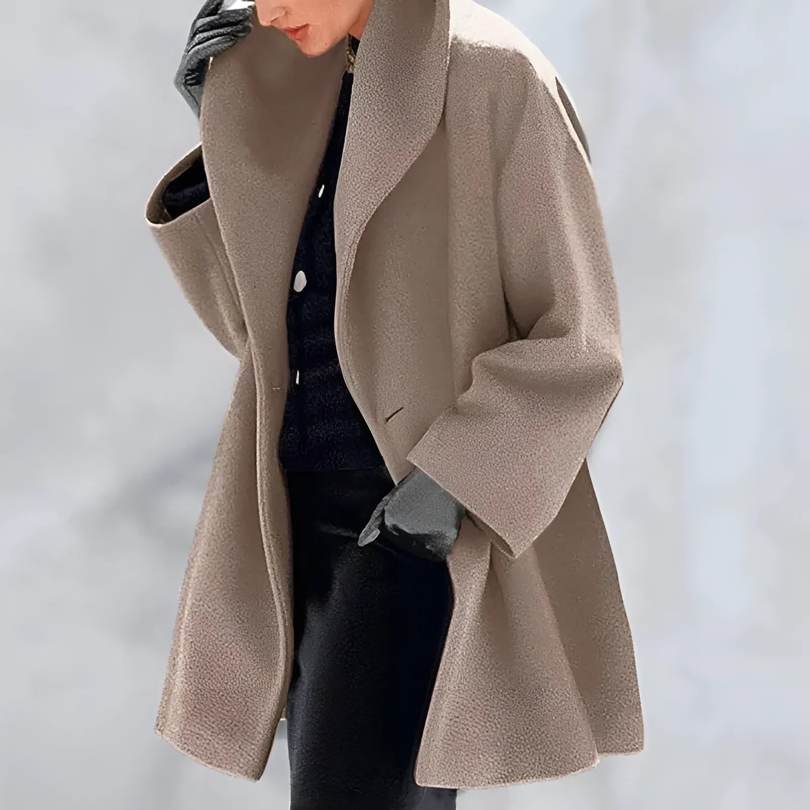 Cappotto Donna Invernale Tessuto Strutturato Taglio Sagomato - Brentozzi