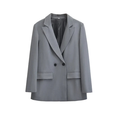 Giacca Donna Doppiopetto Stile Blazer Slim Fit