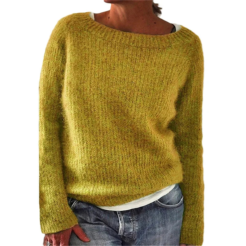 Maglione Donna in Lana Girocollo Stile Norvegese Invernale