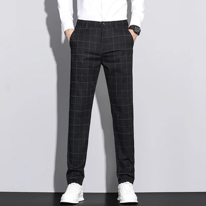 Pantaloni Uomo con Motivo a Righe Stile Strutturato