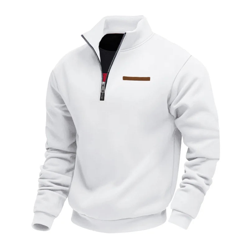 Felpa Uomo in Pile con Mezza Zip
