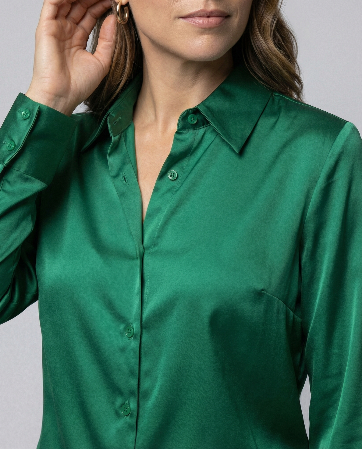 Camicia Donna in Raso Vestibilità Ampia