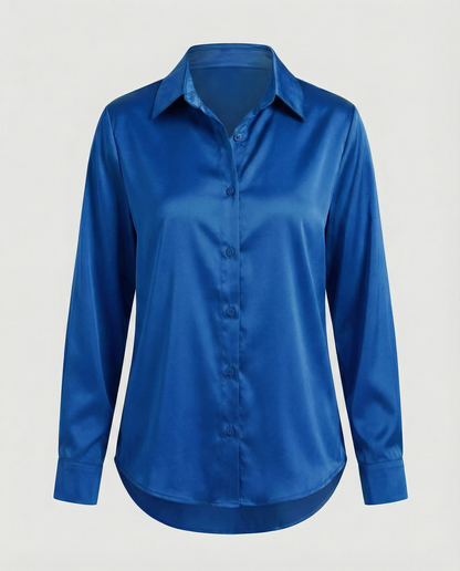 Camicia Donna in Raso Vestibilità Ampia