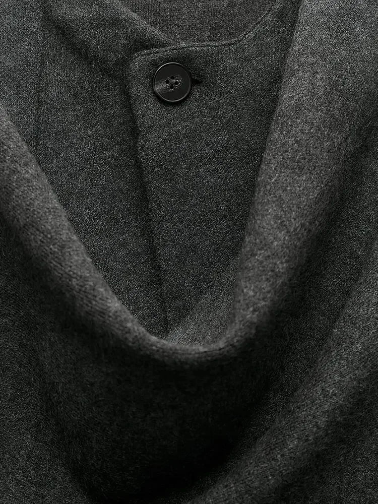 Cappotto Donna in Maglia con Sciarpa Stile Autunnale Elegante
