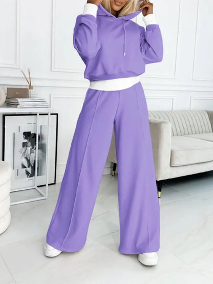 Completo Donna Felpa con Cappuccio e Pantaloni Jogger Morbido Elegante
