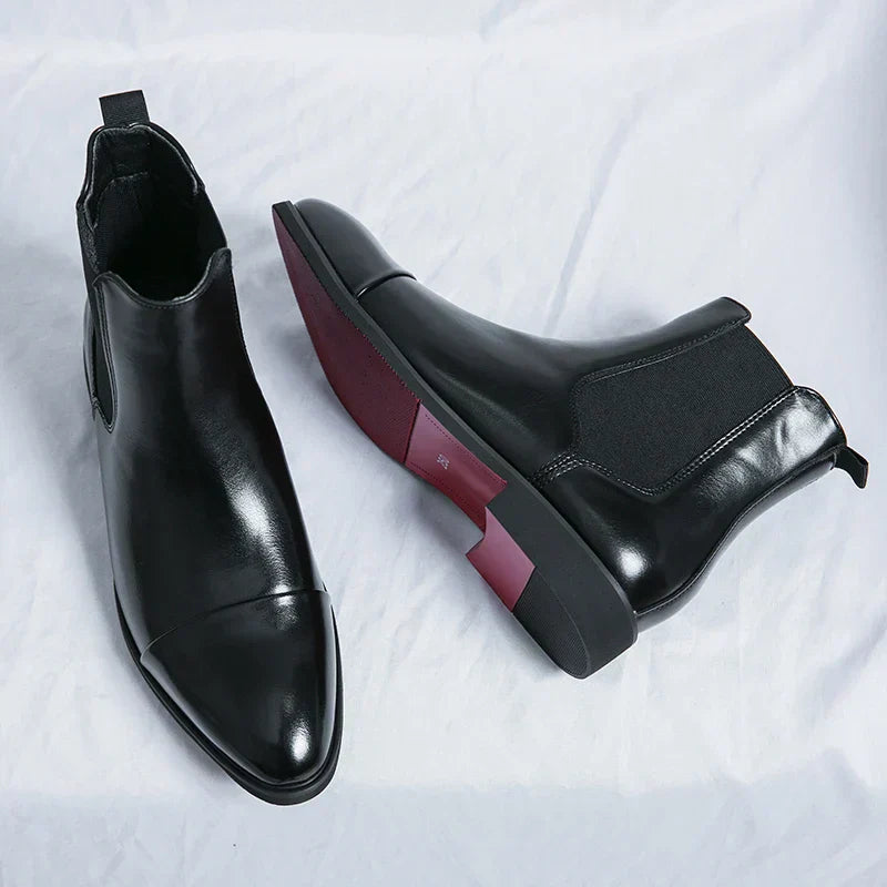Stivaletti Chelsea Uomo Pelle Suola Sottile Elegante