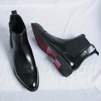 Stivaletti Chelsea Uomo Pelle Suola Sottile Elegante