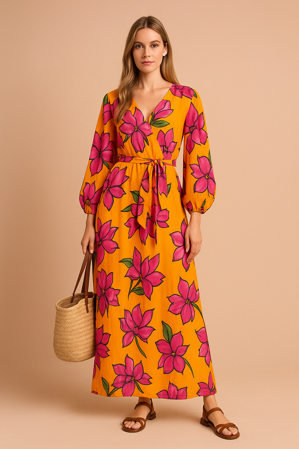Abito Donna Scollo a V Stile Alla Moda - Vesarelli