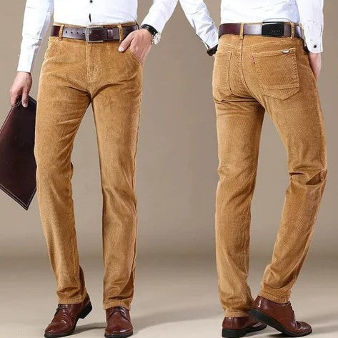 Pantaloni Uomo Taglio Dritto Apertura Frontale