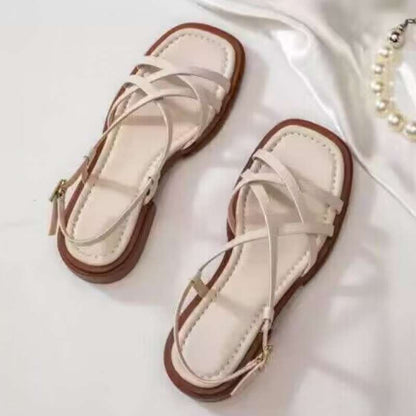 Sandova | Sandali Donna Piatti con Cinturini in Pelle Cavigl 7
