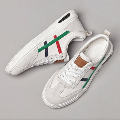 Sandro | Uomo Sneakers in Pelle Low-Top Righe Scamosciate 3