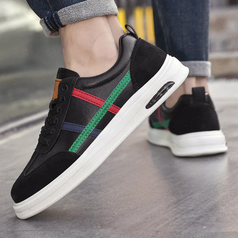 Sandro | Uomo Sneakers in Pelle Low-Top Righe Scamosciate 4
