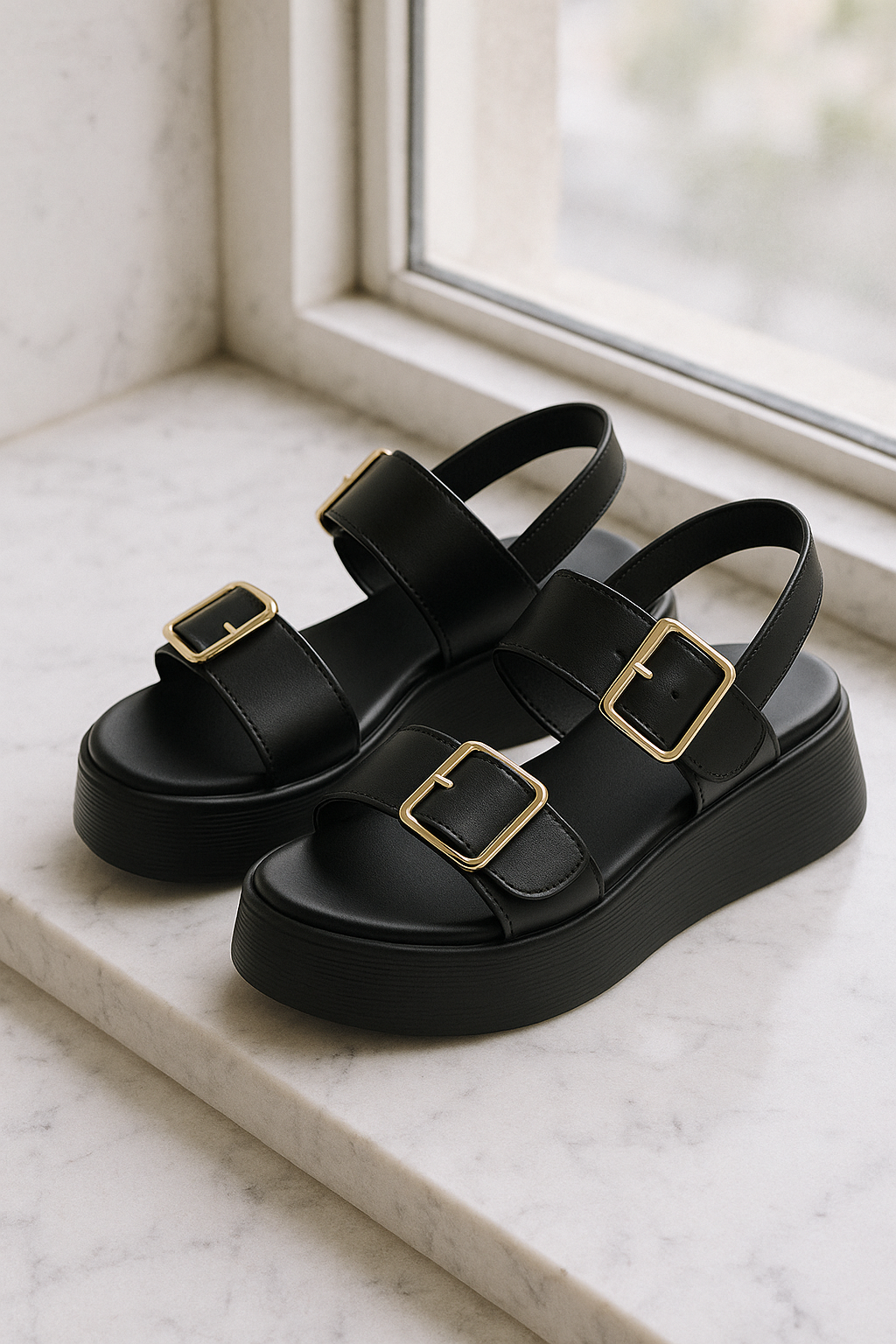 Sara | Donna Sandalo con Plateau Doppia Fibbia Slingback 7