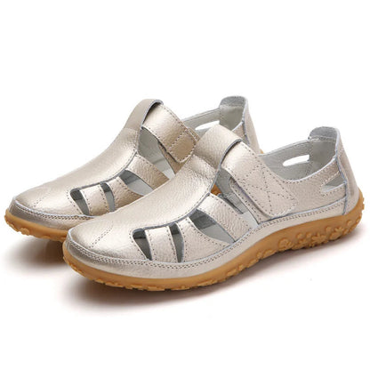 Sara | Sandali Donna Ortopedici Bianchi in Pelle Traforati  13