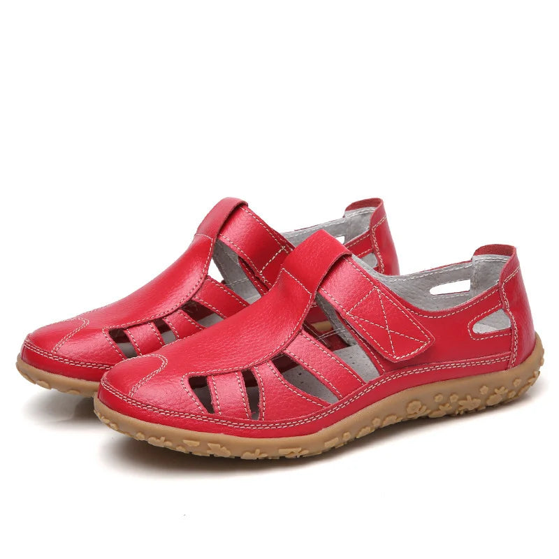 Sara | Sandali Donna Ortopedici Bianchi in Pelle Traforati  8