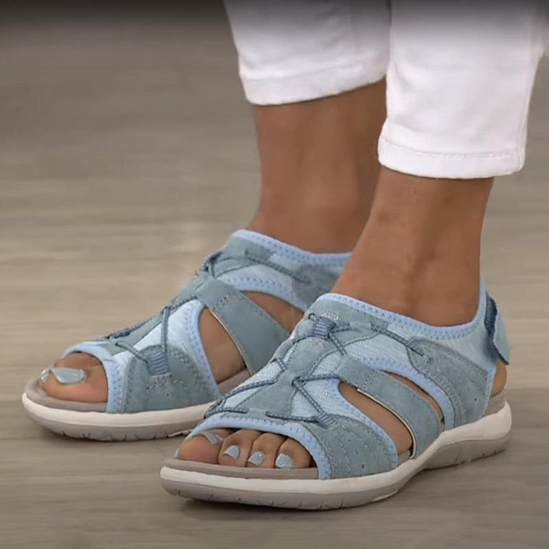 Sara | Sandalo da Donna Sportivo Cutout Velcro Piatto 1