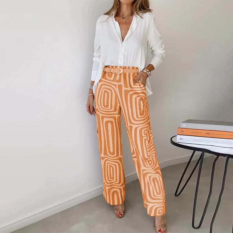Sara | Set da Donna Due Pezzi Pantalone Wide-Leg Geometrico 5